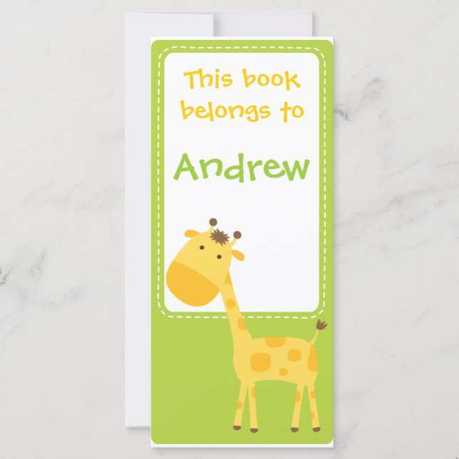 Customised*Giraffe Bookmarks Book (Front)