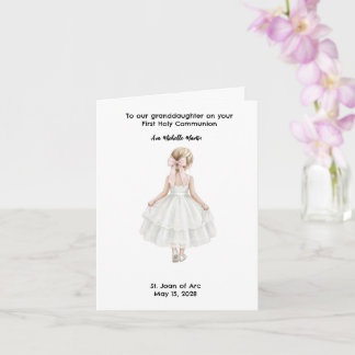 Customised Girls First Holy Communion Card