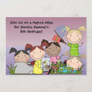 Customised Girls Nature Hike Birthday Invitation