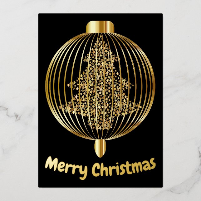 Customised Gold foil minimal Christmas card (Front)