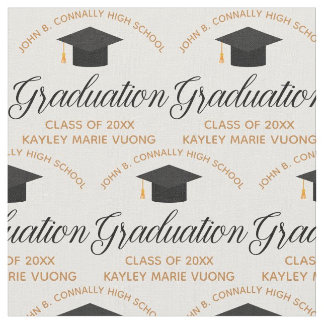 Customised Gold High School Graduation Fabric (Close Up)