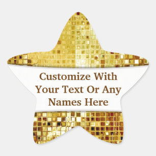Customised Gold Sequins Star Sticker