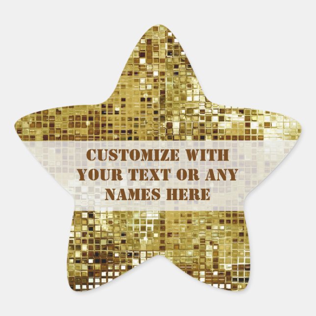Customised Gold Sequins Star Sticker (Front)