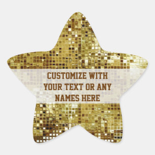 Customised Gold Sequins Star Sticker