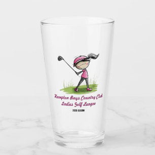 Customised Golf Club Ladies League Drinking Glass