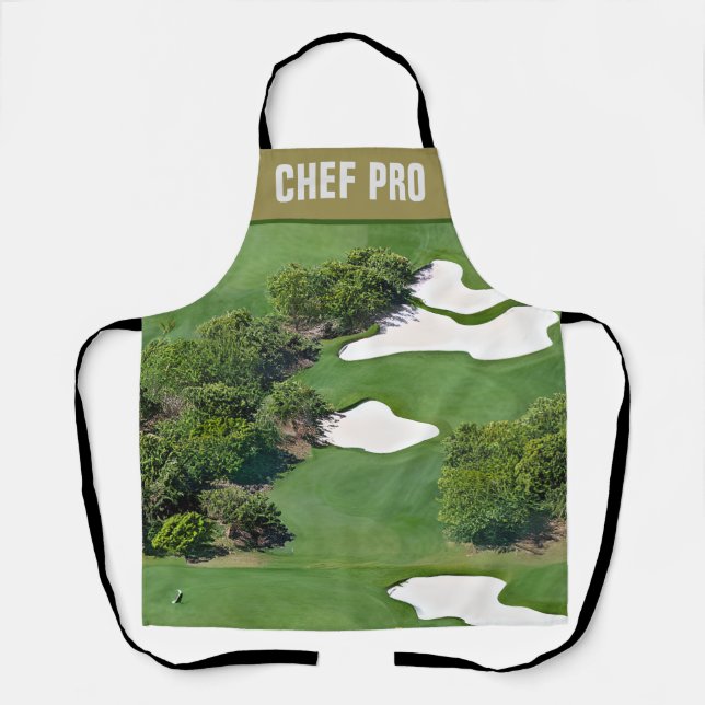Customised Golf Course All Over Print Chef's Apron (Front)