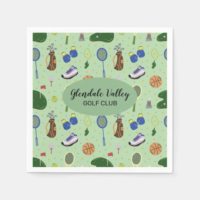Customised Golf Theme Paper Napkin (Front)