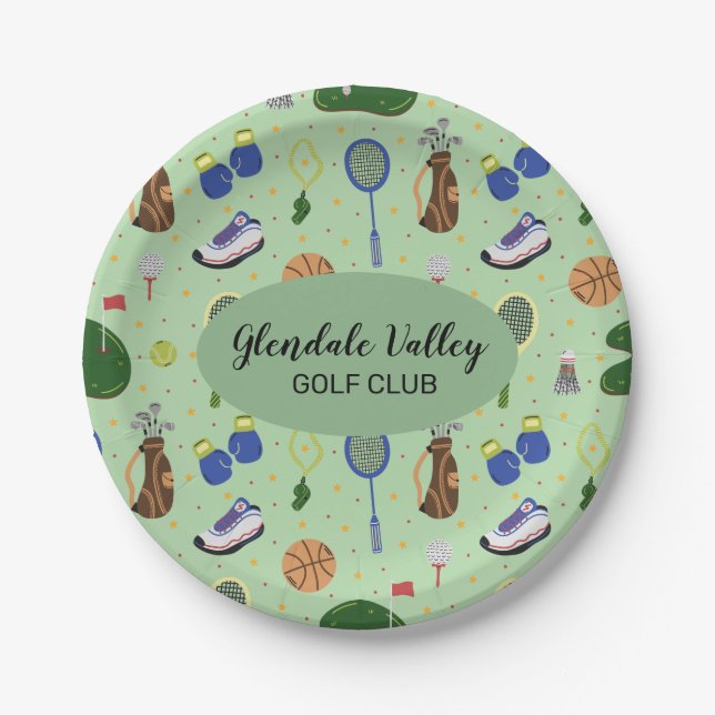 Customised Golf Theme Paper Plate (Front)