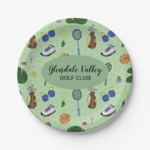 Customised Golf Theme Paper Plate
