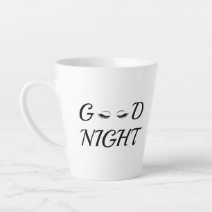 Customised Good Night Cute Eyelashes Latte Mug