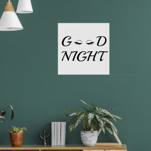 Customised Good Night Cute Eyelashes Poster