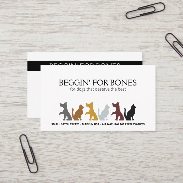 Customised Gourmet Dog Treats Bakery Business Card (Front/Back In Situ)
