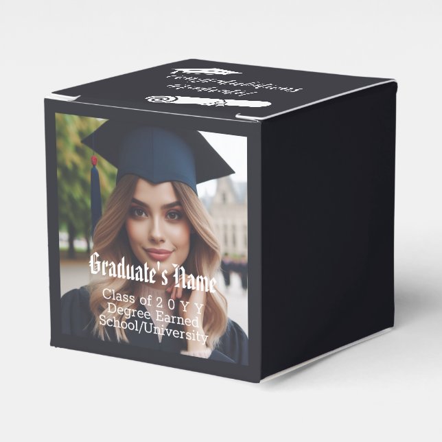 Customised Graduation Photo with Cap and Diploma Favour Box (Front Side)