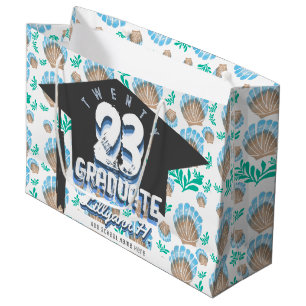 Customised Graduation Sea Shell Pattern  Large Gift Bag