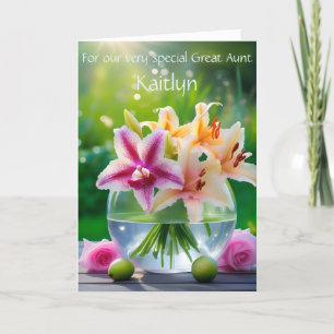 Customised Great Aunt Bouquet Birthday Poem Card