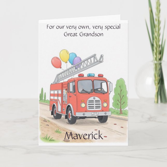 Customised Great Grandson Child Birthday Poem Card (Front)