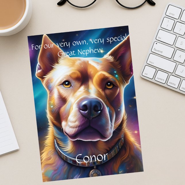 Customised Great Nephew with Dog Birthday Poem Announcement (Creator Uploaded)