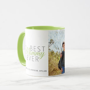 Customised Green Best Mummy Ever One Photo Mug