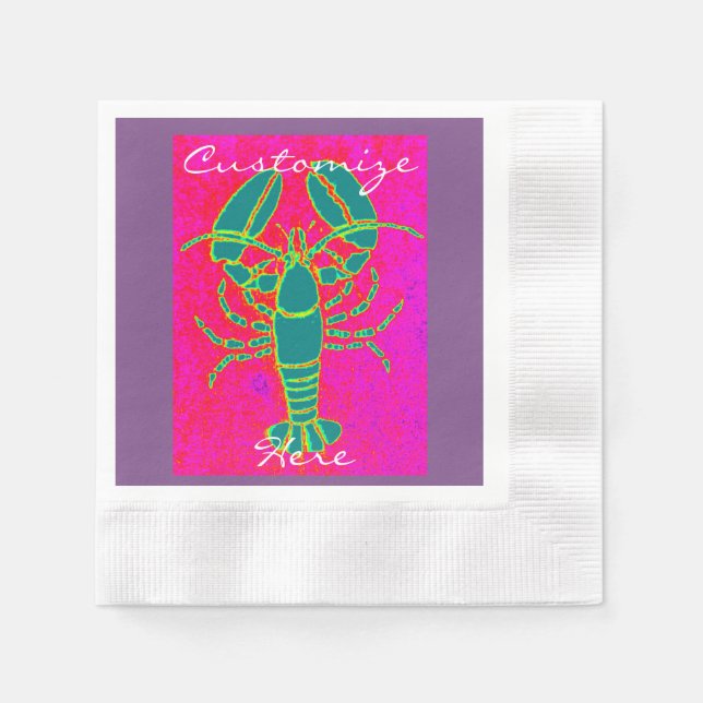 Customised green lobster napkin (Front)