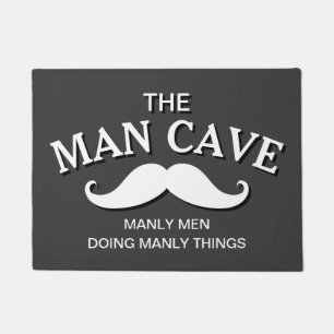Customised Grey Funny Man Cave Sign Doormat