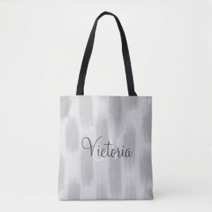 Customised Grey Watercolor Abstract Modern Trendy Tote Bag