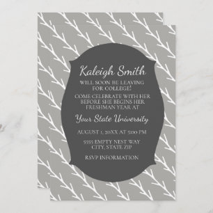Customised Grey White College Trunk Party Invite