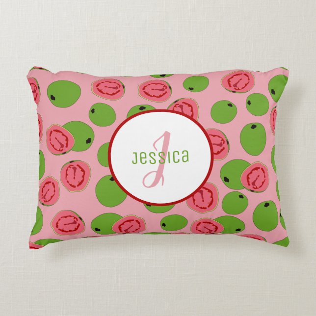 Customised Guava Fruit Pattern  Decorative Cushion (Front)