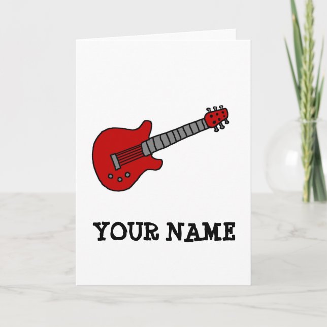 Customised Guitar Shirt for Boys or Girls Note Card (Front)