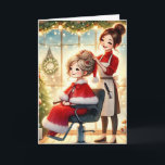 Customised Hair Dresser with Mrs. Claus Christmas Holiday Card<br><div class="desc">Customise this greeting card for your favourite hair stylist! Or send them to your favourite client.</div>