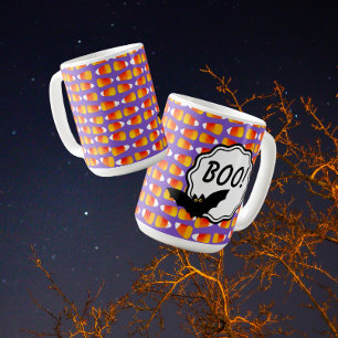 Customised Halloween Crazy Candy Corn Black Bat  Coffee Mug