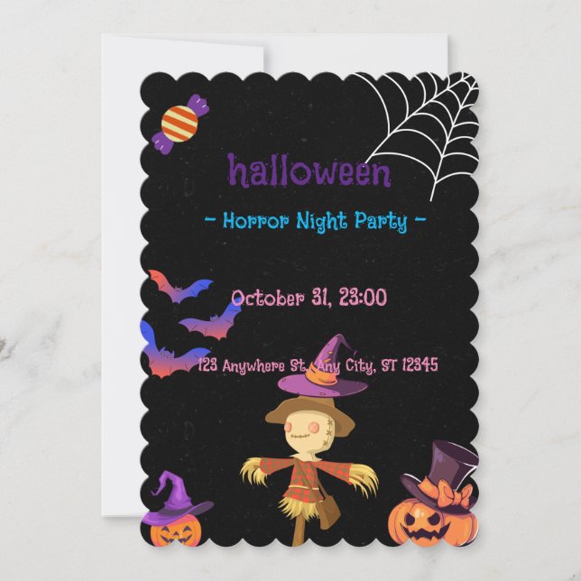 CUSTOMISED HALLOWEEN NIGHT HOROR PARTY INVITATION (Front)