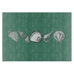 Customised Hand Drawn Seashells Cutting Board