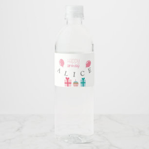 Customised Happy Birthday Water Bottle Label