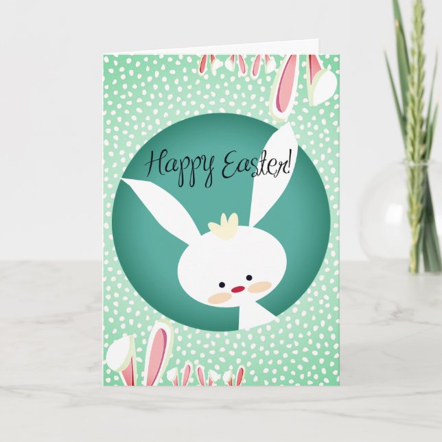 Customised HAPPY EASTER Rustic Bunny Aesthetic Card (Front)