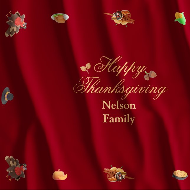 Customised Happy Thanksgiving Autumn Fall  Tablecloth (Creator Uploaded)