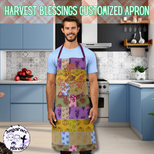 Customised Harvest Blessings Vintage Autumn Apron