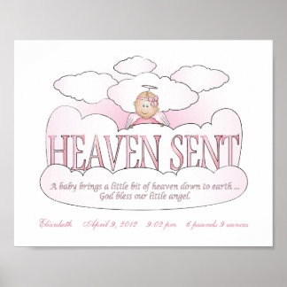 Customised Heaven Sent Angel Girls Room Wall Art