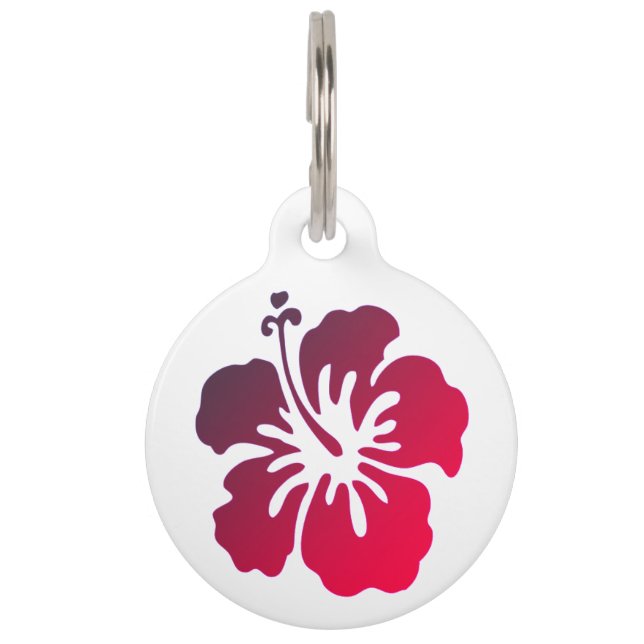 Customised Hibiscus Flower Pet Tag (Front)