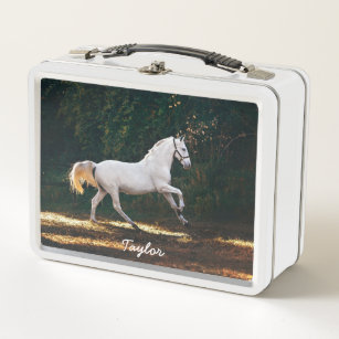 Customised Horse Photo Equestrian Riding  Metal Lunch Box