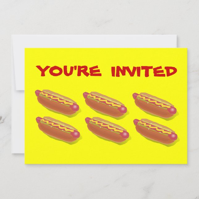 Customised Hot Dog Eating Contest  or BBQ invites (Front)
