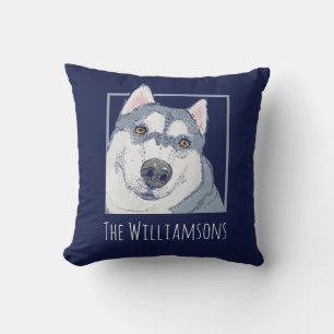 Customised Husky Blue Cushion