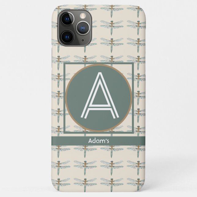 CUSTOMISED INITIAL & NAME DRAGONFLY PATTERN Case-Mate iPhone CASE (Back)