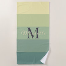 Customised Initials Monogram Green Colour Block Fo