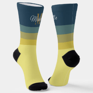 Customised Initials & Monogram Pastel Colour Block Socks