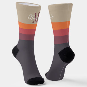 Customised Initials & Monogram Pastel Colour Block Socks