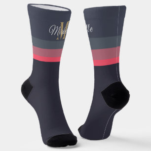 Customised Initials & Monogram Pastel Colour Block Socks