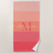 Customised Initials Monogram Peach Colour Block Fo
