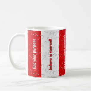 Customised Inspirational Quotes Red, White Stripes Coffee Mug