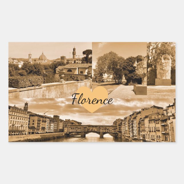 Customised Italy Florence Photography Rectangular Sticker (Front)