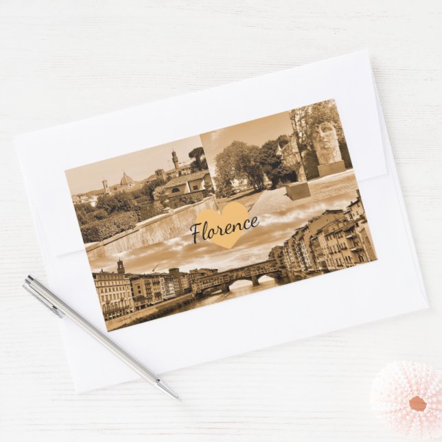 Customised Italy Florence Photography Rectangular Sticker (Envelope)